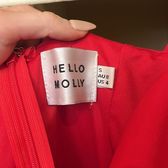 HELLO MOLLY red midi dress size S/4 - Picture 3 of 3